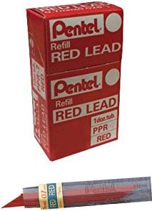 LEAD MECHANICAL PENCIL .5MM RED 12/TUBE